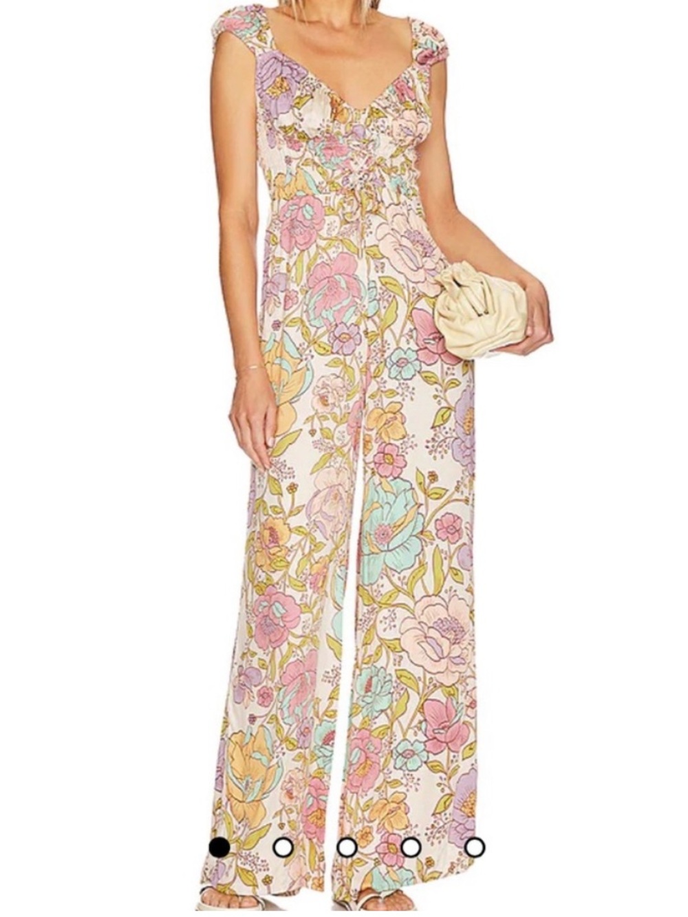 NWT Free People Rolling Hills Jumpsuit in Tea Combo Small Floral
